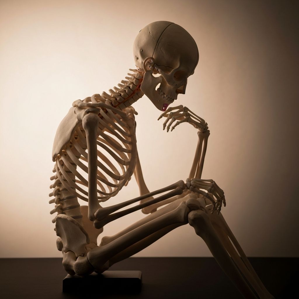 Illustration of human skeletal structure and movement mechanics